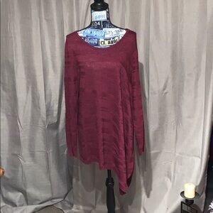 Apt 9 asymmetrical maroon long sleeve NWT